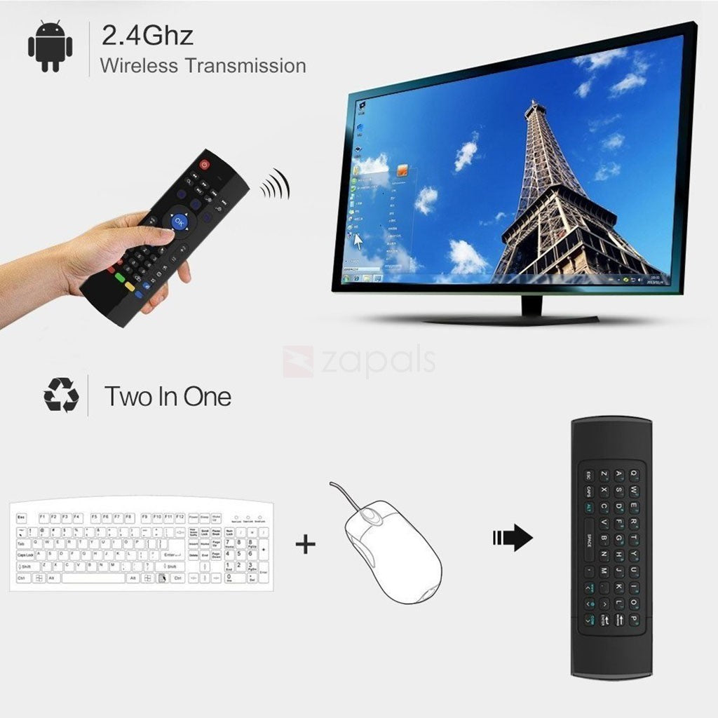 MX3 Air Mouse Wireless Keyboard Remote Voice Control For Android Smart TV BOX - Black MX3 Air Mouse Wireless Keyboard Remote Voice Control For Android Smart TV BOX - Black